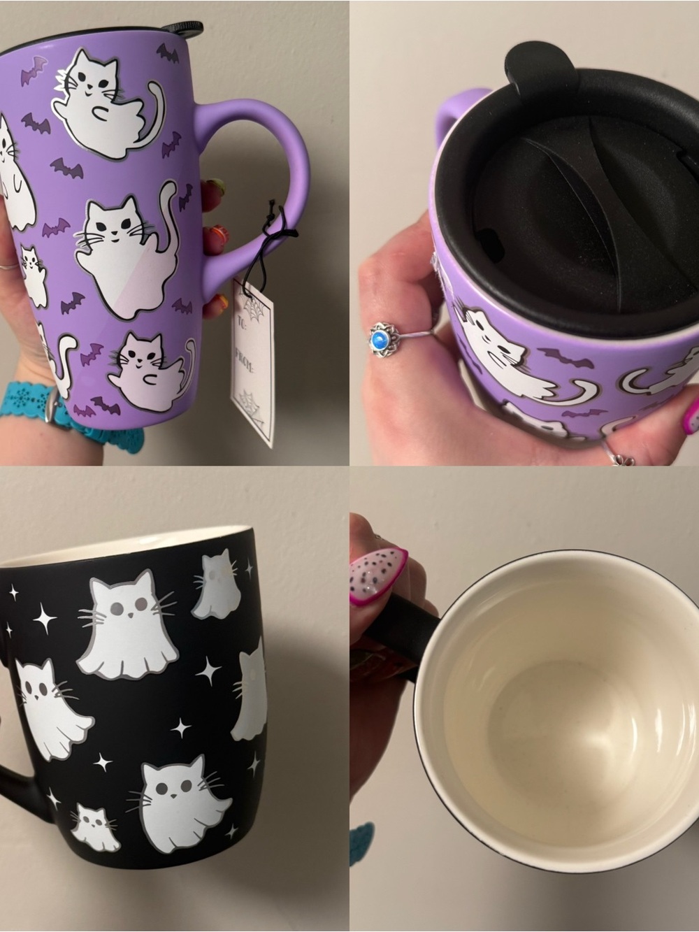Soft touch Ghost Cat Mugs